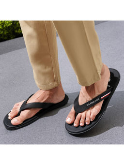 U.S. POLO ASSN. - Aura Black Stylish Flipflops for Men