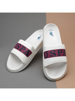 U.S. POLO ASSN. - White Ceder Stylish Sliders for Men