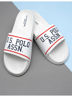 U.S. POLO ASSN. - White Trojan Stylish Sliders for Men