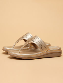 ERIDANI - Women Gold Arshi Antique Sandals