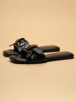 ERIDANI - Women Evie Black Slip-on Flats