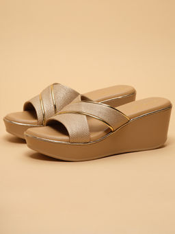 ERIDANI - Women Beige Lara Slip-on Wedges Heels