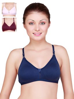Floret - Pack Of 3 Solid T Shirt Bra - Multi-Color