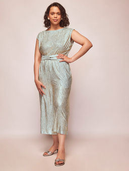 The Label Life - Ice Shimmer Polyester Sleeveless Twist Knot Jumpsuit