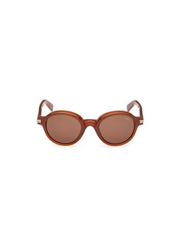 Ermenegildo Zegna - Brown Acetate Full Rim Round Men Frame (EZ0253 50 45E) (50)