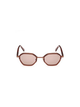 Ermenegildo Zegna - Brown Metal Full Rim Hexagon Men Frame (EZ0259 50 50J) (50)