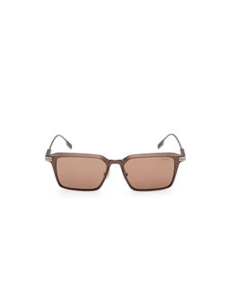 Ermenegildo Zegna - Brown Metal Full Rim Rectangle Men Frame (EZ0273-H 55 37E) (55)