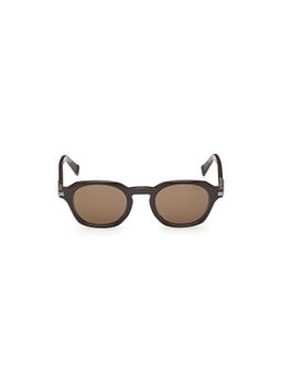 Ermenegildo Zegna - Brown Acetate Full Rim Round Men Frame (EZ0286 47 48E) (47)