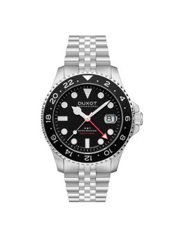 Duxot - Altlantica Gmt Uni-Directional Luminous Black Round Dial Mens Watch - Dx-2034-11