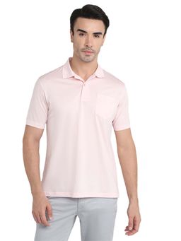 ColorPlus - Light Pink Pure Cotton Comfort Fit Polo T-Shirt