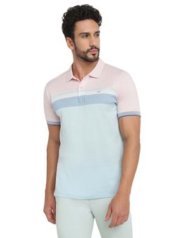ColorPlus - Light Pink Pure Cotton Regular Fit Polo T-Shirt
