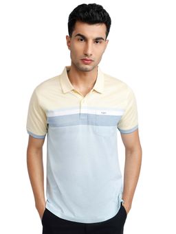 ColorPlus - Medium Yellow Pure Cotton Regular Fit Polo T-Shirt