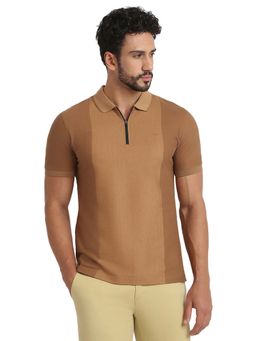 ColorPlus - Dark Brown Pure Cotton Regular Fit Polo T-Shirt