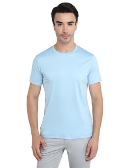 ColorPlus - Light Blue Pure Cotton Regular Fit T-Shirt