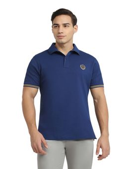 Raymond - Dark Blue Pure Cotton Regular Fit Polo T-Shirt