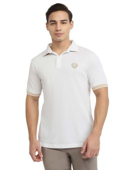 Raymond - White Pure Cotton Regular Fit Polo T-Shirt