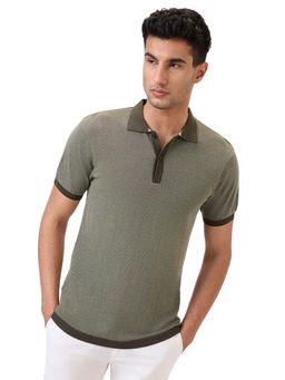 Raymond - Dark Green Pure Cotton Regular Fit Polo T-Shirt