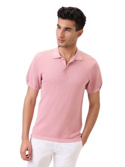 Raymond - Light Pink Pure Cotton Regular Fit Polo T-Shirt