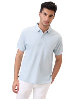 Raymond - Light Blue Pure Cotton Regular Fit Polo T-Shirt