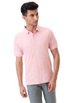 Raymond - Light Pink Pure Cotton Regular Fit Polo T-Shirt