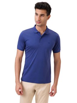 Raymond - Dark Blue Pure Cotton Regular Fit Polo T-Shirt