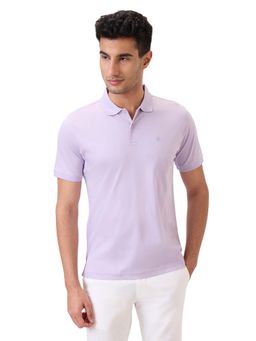 Raymond - Light Purple Pure Cotton Regular Fit Polo T-Shirt