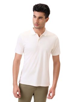Raymond - White Pure Cotton Regular Fit Polo T-Shirt