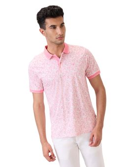 Raymond - Medium Pink Pure Cotton Regular Fit Polo T-Shirt