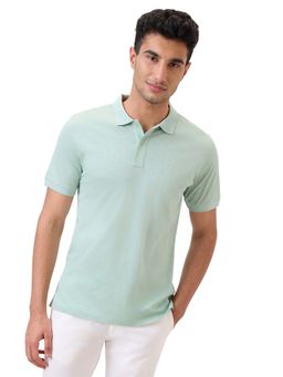 Raymond - Medium Green Pure Cotton Regular Fit Polo T-Shirt