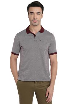 Raymond - Dark Maroon Pure Cotton Regular Fit Polo T-Shirt
