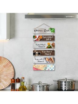 eCraftIndia - Kitchen Rule Home Decorative Wooden Wall Hanging for Living Room Kitchen