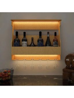 Dekorstation - High-Quality Backlit Bar Wall Shelf / Book Shelf in Light Oak Finish