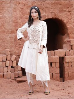 Mani Dua Khanna - Ivory Kurta with Dhoti (Set of 2)