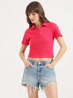 United Colors of Benetton - Johny Collar Solid Rib Polot T-Shirt - Pink