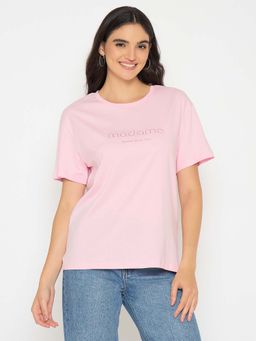 Madame - Womens Pink Cotton T-shirt