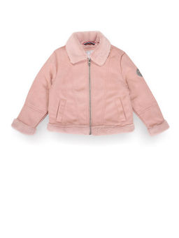 U.S. POLO ASSN. - Girls Zip Up Suede Jacket - Pink