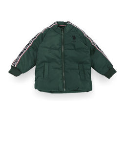 U.S. POLO ASSN. - Boys Brand Tape Puffer Jacket - Green