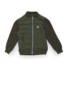 U.S. POLO ASSN. - Boys High Neck Knitted Jacket - Green
