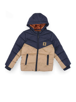 U.S. POLO ASSN. - Boys Colour Block Hooded Jacket - Blue