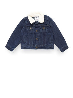 U.S. POLO ASSN. - Boys Detachable Sherpa Collar Denim Jacket - Blue