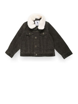 U.S. POLO ASSN. - Boys Detachable Sherpa Collar Trucker Jacket - Green