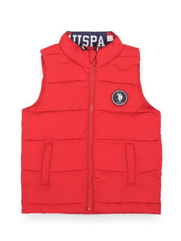 U.S. POLO ASSN. - Boys Sleeveless Quilted Jacket - Red