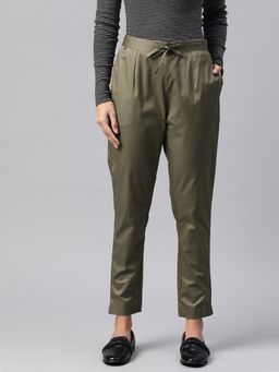 Readiprint - Women Cotton Lycra Fabric Olive Trousers