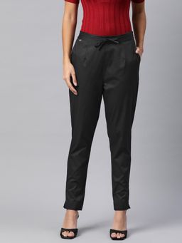 Readiprint - Women Cotton Lycra Fabric Black Trousers