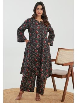 GANGA GRACE - Black Floral Cotton Lurex Co-Ord Set