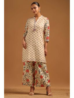 Soch - Cream Printed Mandarin Neck Co-ord Set