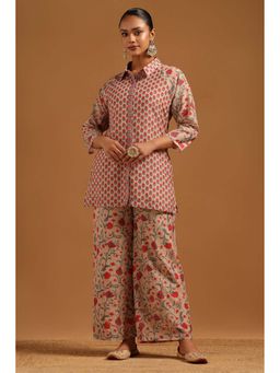 Soch - Beige Printed Collar Neck Co-ord Set