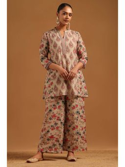 Soch - Beige Printed Mandarin Neck Co-ord Set