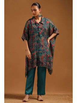 Soch - Multi-Color Abstract Collar Neck Kaftan With Slip And Pant