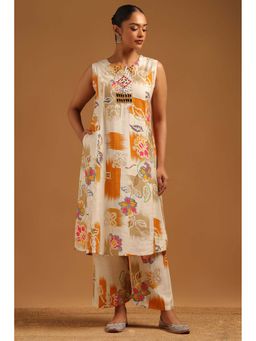 Soch - Mustard Embroidered Round Neck Co-ord Set